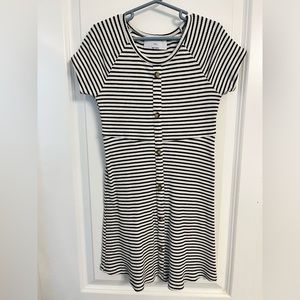 Rib-Knit Faux Button-Front Skater Dress for Girls